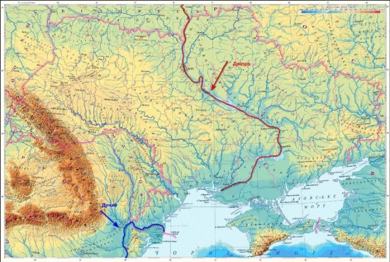 Дунай на карті України